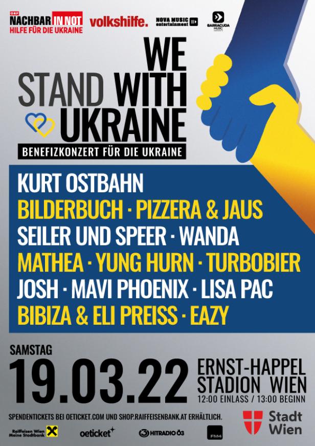 Wanda, Kurt Ostbahn und Yung Hurn vereint bei Benefizkonzert für die Ukraine