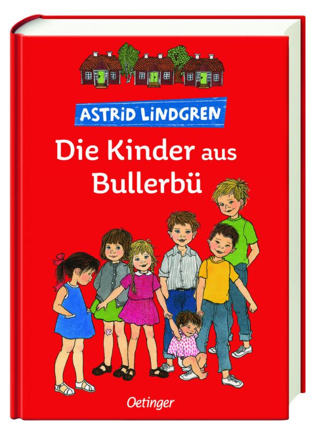 Das Cover des Buches „Die Kinder aus Bullerbü“ von Astrid Lindgren mit einer Illustration von Kindern.