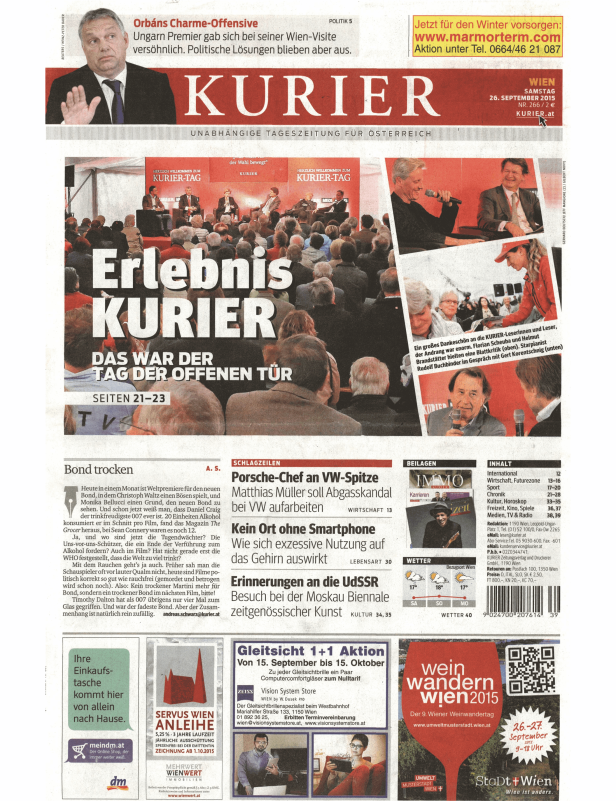 Titelseiten vom 26.09.2015