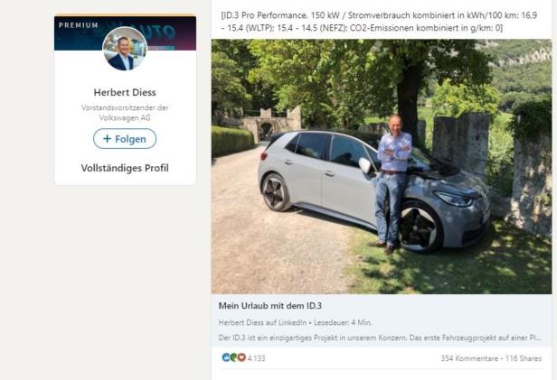 LinkedIn: Was man vom Profil von VW-Boss Herbert Diess lernen kann