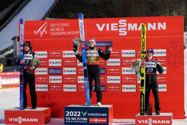 Stefan Kraft gewinnt  bei der Skiflug-WM in Vikersund Bronze