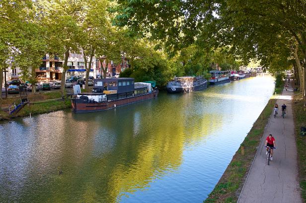 The Canal du Midi in Toulouse, France.