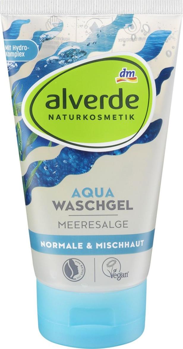 Eine Tube Alverde Aqua Waschgel Meeresalge für normale und Mischhaut.