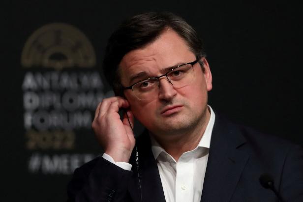 FILE PHOTO: Ukrainian Foreign Minister Kuleba attends a news conference in Antalya