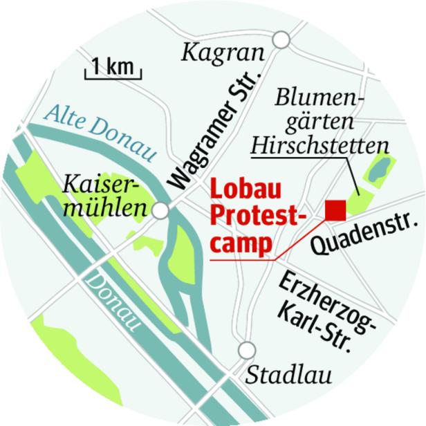 Mit Kran gegen Aktivisten: Lobau-Protestcamp erneut geräumt
