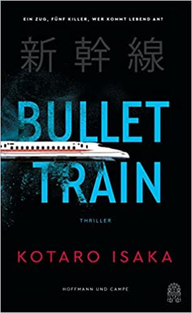 Das Cover des Buches „Bullet Train“ von Kotaro Isaka zeigt einen Shinkansen-Zug.