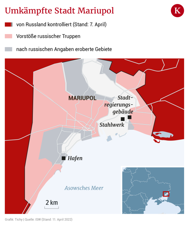 Durchhalteparolen aus Mariupol: "Schlacht um die Stadt geht weiter"