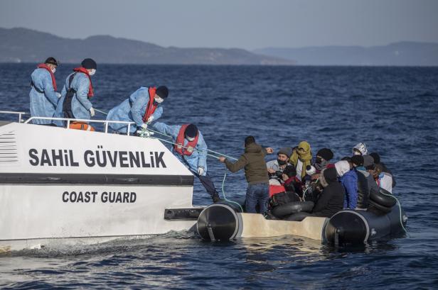 Migrant rescue patrol in the Aegean Sea by the Turkish Coast Guard