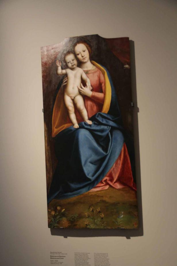 Gemälde der Madonna mit Kind auf ihrem Schoß.