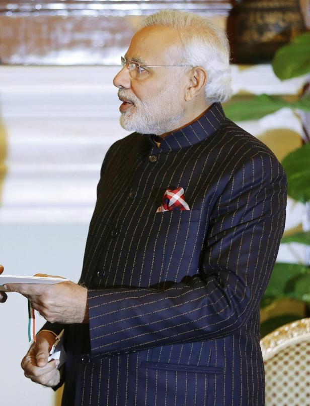 Der indische Premierminister Narendra Modi im Gespräch.