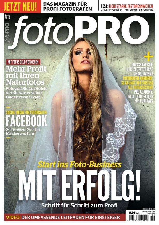 Das Cover der Zeitschrift fotoPRO zeigt eine Frau mit Schleier.