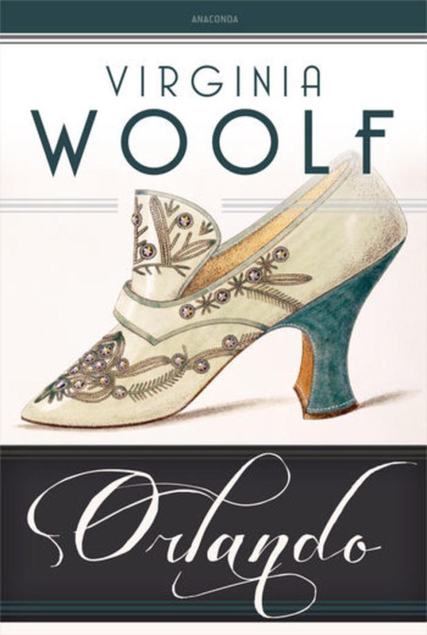 Das Cover des Buches „Orlando“ von Virginia Woolf zeigt einen verzierten Schuh.
