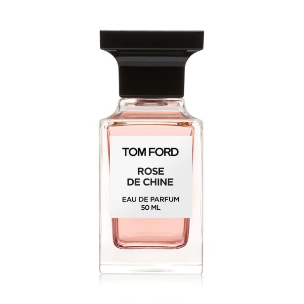 Eine Flasche „Rose de Chine“ Eau de Parfum von Tom Ford.