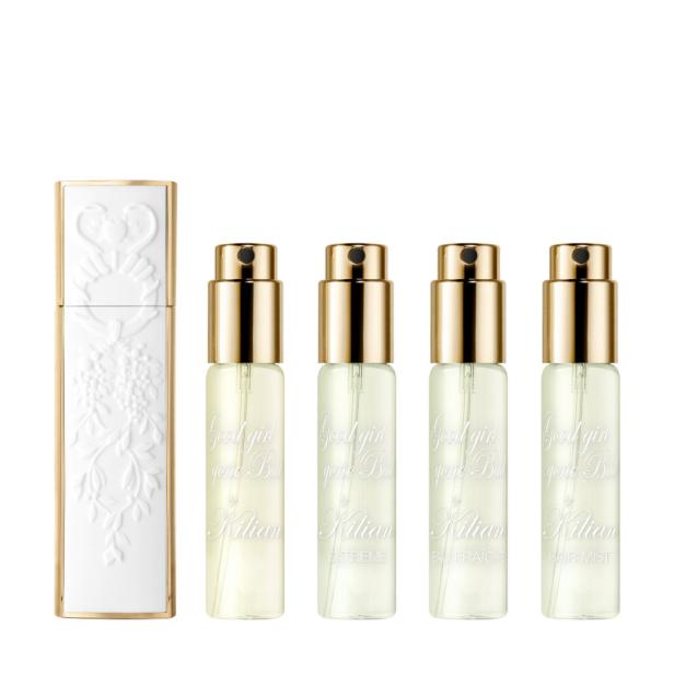 Eine Kollektion von „Good girl gone Bad by Kilian“-Parfums, darunter Extreme, Eau Fraiche und Hair Mist.