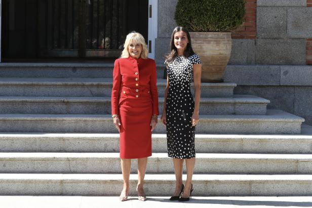 Spanish Queen Letizia and US First Lady Jill Biden meet in Madrid