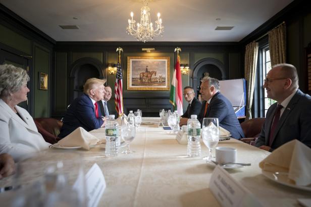 Former US President Donald J. Trump meeting with Hungarian Prime Minister Viktor Orban