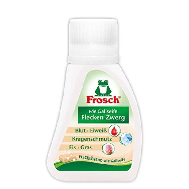 Eine Flasche „Frosch Flecken-Zwerg“ Gallseife zur Fleckenentfernung.