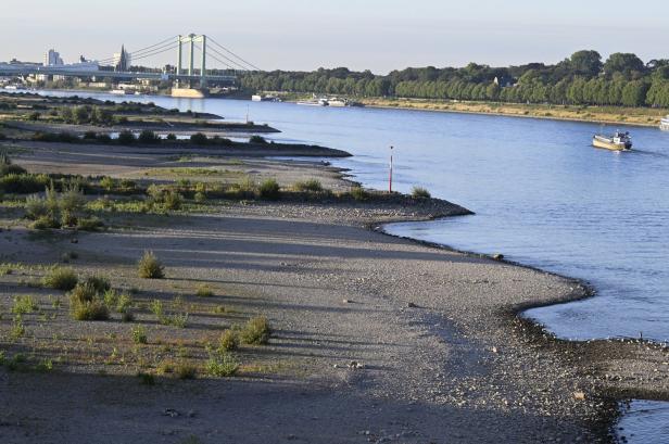 Zu wenig Wasser im Fluss: Der Rhein kann nur noch halbe Last tragen