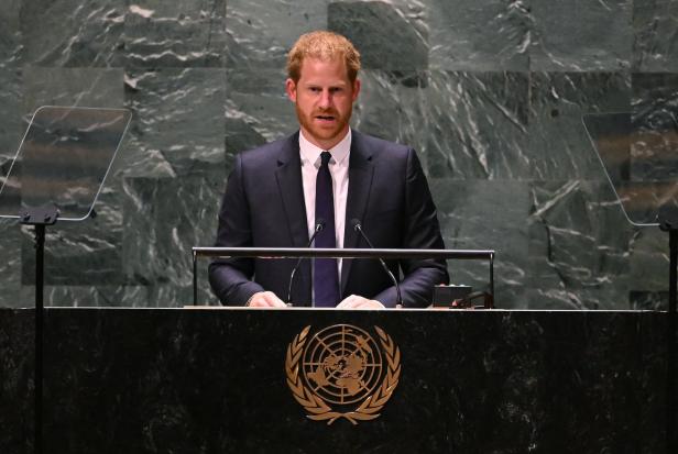 Prinz Harry spricht vor der Generalversammlung der Vereinten Nationen.