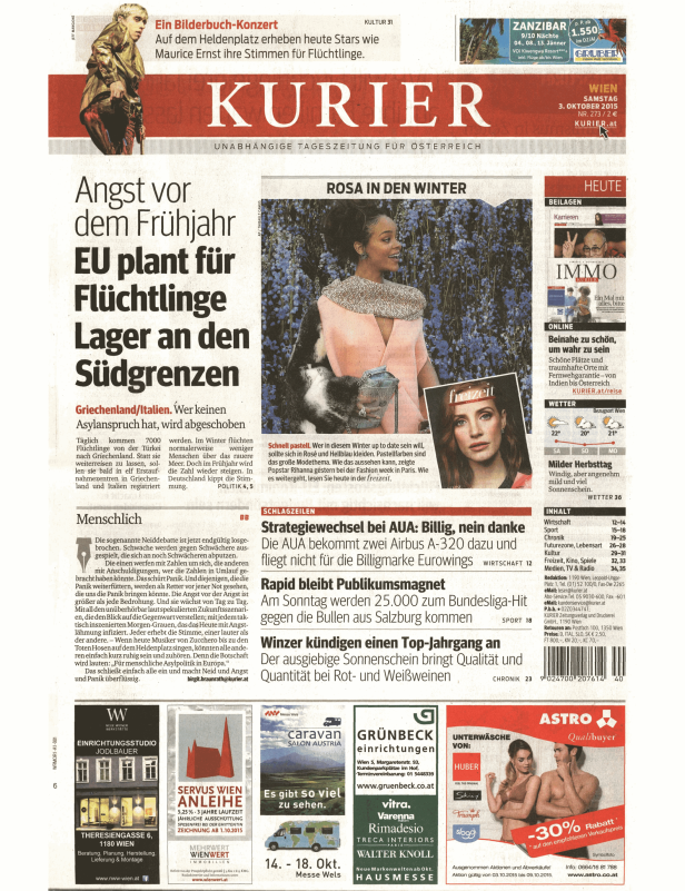 Titelseiten vom 03.10.2015