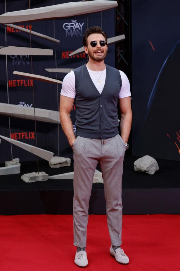 Chris Evans auf dem roten Teppich für den Film „The Gray Man“.