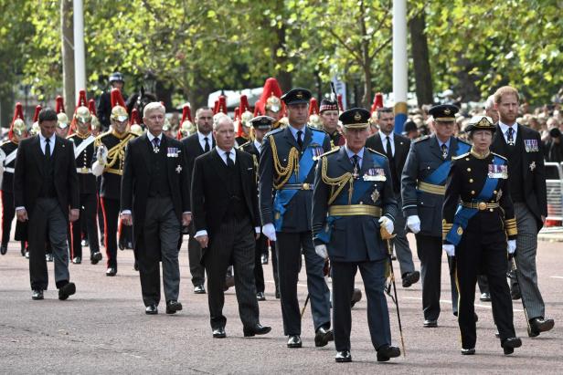 Weinende Royals, Tausende Zaungäste: Der Queen-Trauerzug in Bildern