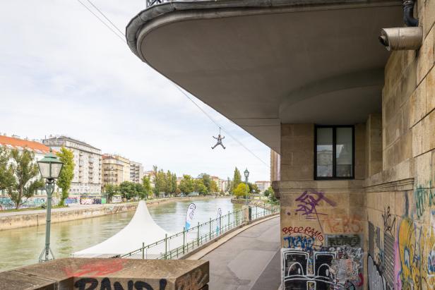 "Flying Fox": Anflug auf den Donaukanal