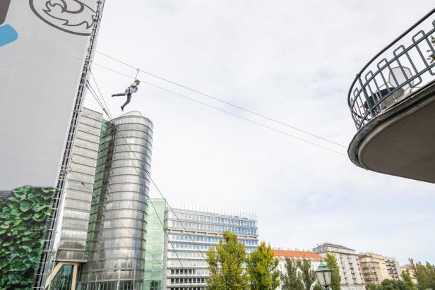 "Flying Fox": Anflug auf den Donaukanal