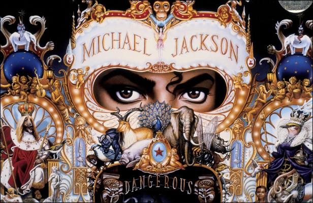 Das Cover des Albums „Dangerous“ von Michael Jackson zeigt Augen und verschiedene Tiere.