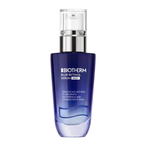 Eine Flasche Biotherm Blue Retinol Nachtserum.