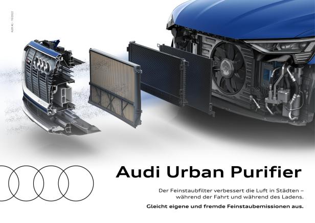 Audi e-trons, die Feinstaub filtern können