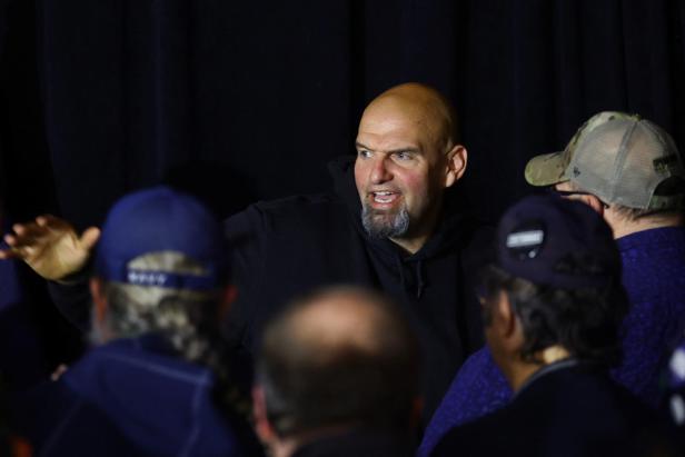 Democratic candidate for U.S. Senate Lt. Governor John Fetterman campaigns in Wilkes-Barre, Pennsylvania