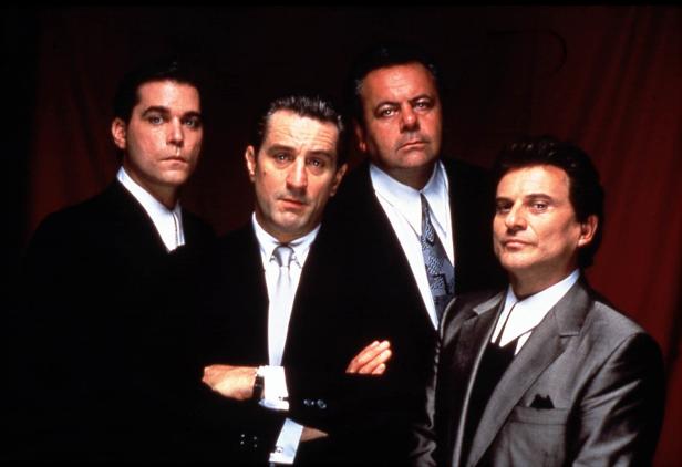 Die Schauspieler Ray Liotta, Robert De Niro, Paul Sorvino und Joe Pesci in „GoodFellas“.