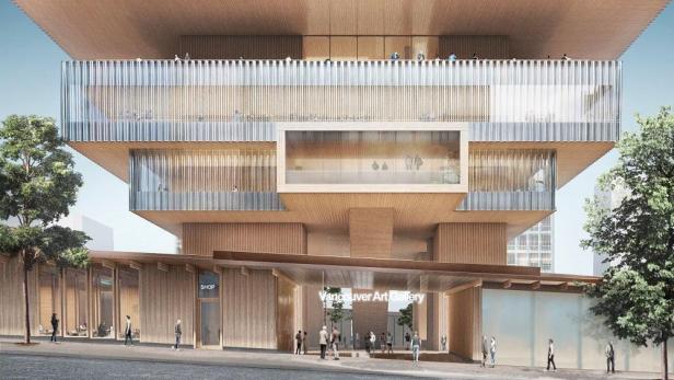 Das Gebäude der Vancouver Art Gallery mit seiner markanten Holzfassade.