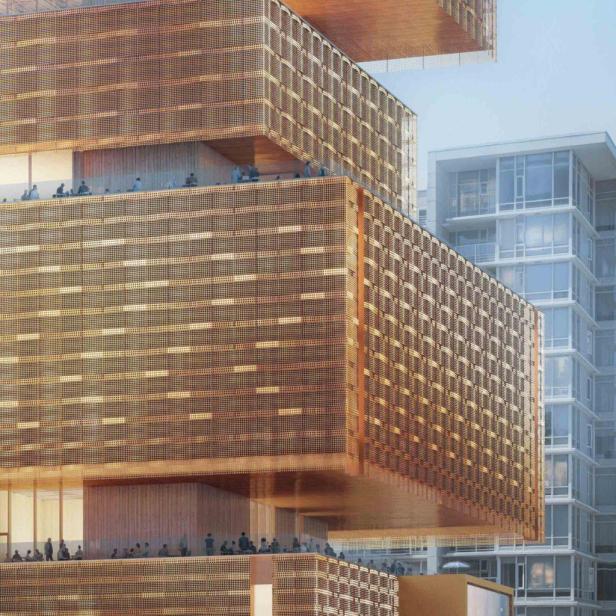 Das geplante Gebäude der Vancouver Art Gallery mit seiner markanten Fassade.