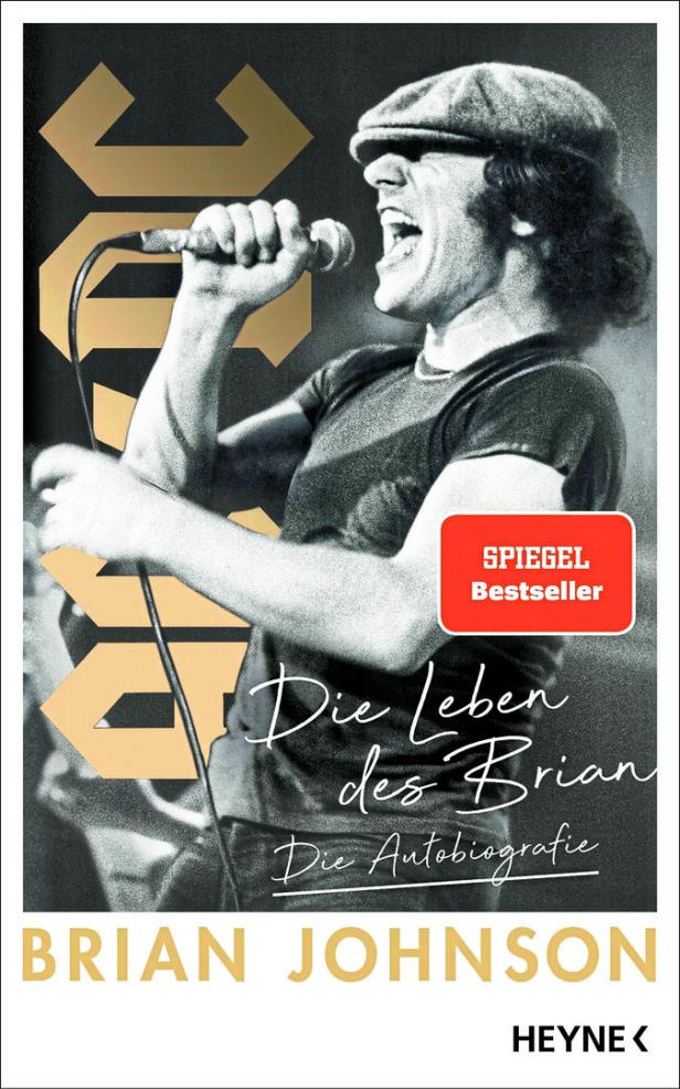 Das Cover von Brian Johnsons Autobiografie „Die Leben des Brian“ zeigt den Sänger am Mikrofon.