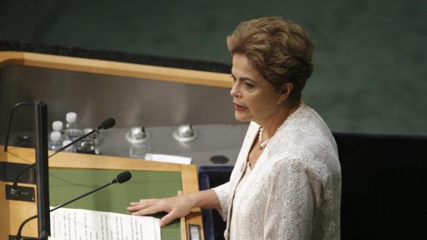 Dilma Rousseff spricht vor der UN-Vollversammlung.