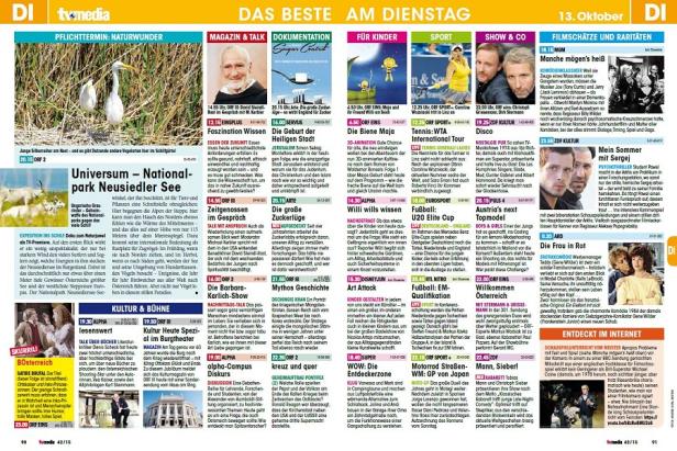 TVMedia Redesign September 2015 - Innen - Programm Verlagsgruppe News optimiert TV-Media