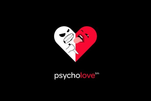 Tele5 - Psycholove.de - Logo - St. Elmo's Ein zweigeteiltes Herz, wobei eine Seite weiß ist und ein Messer hält, während die andere rot ist und schreit.