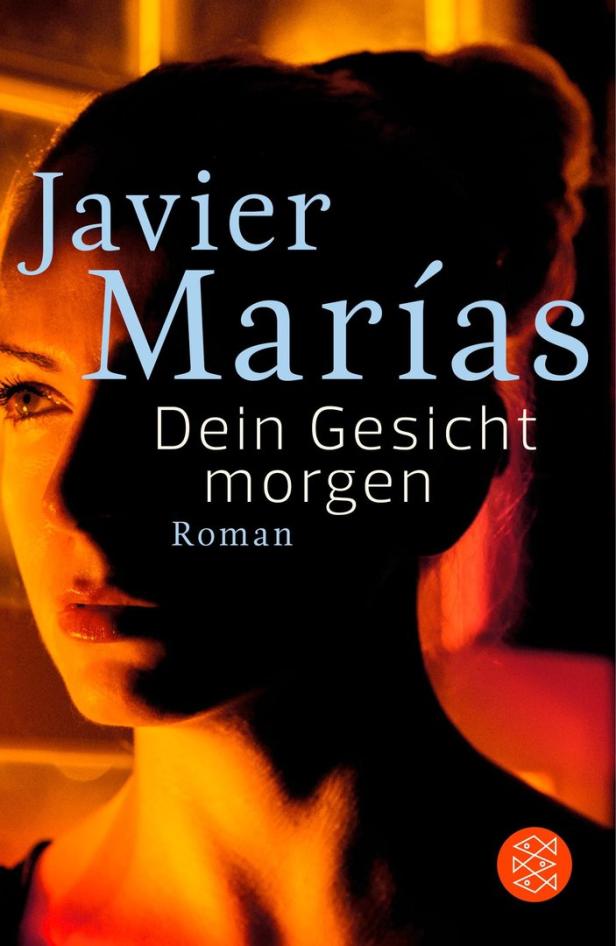 Das Buch „Dein Gesicht morgen“ von Javier Marías mit einem Frauengesicht im Halbschatten.