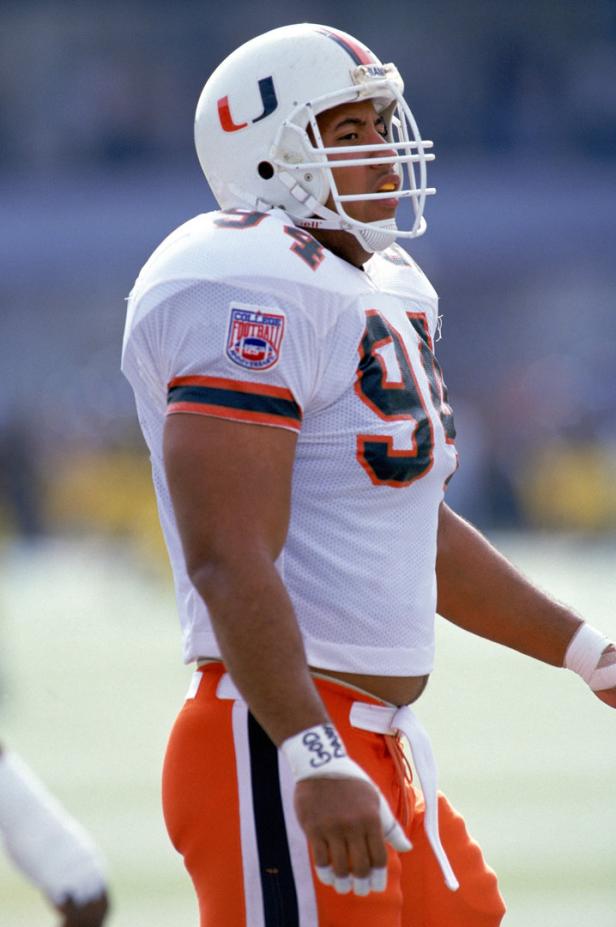 Dwayne „The Rock“ Johnson als Footballspieler der Miami Hurricanes.