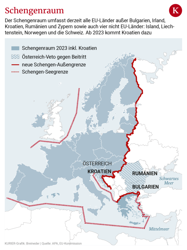 Schengen-Erweiterung: Die Grenzbalken zu Kroatien gehen hoch
