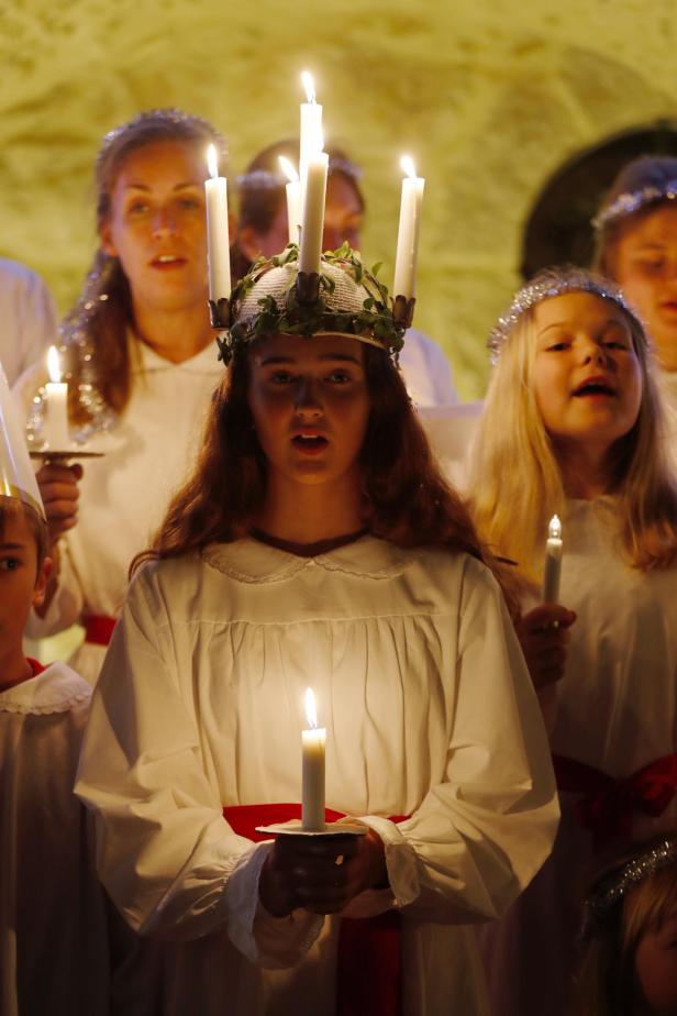 St. Lucia's Day procession at Swedish Theological Institution in Jerusalem