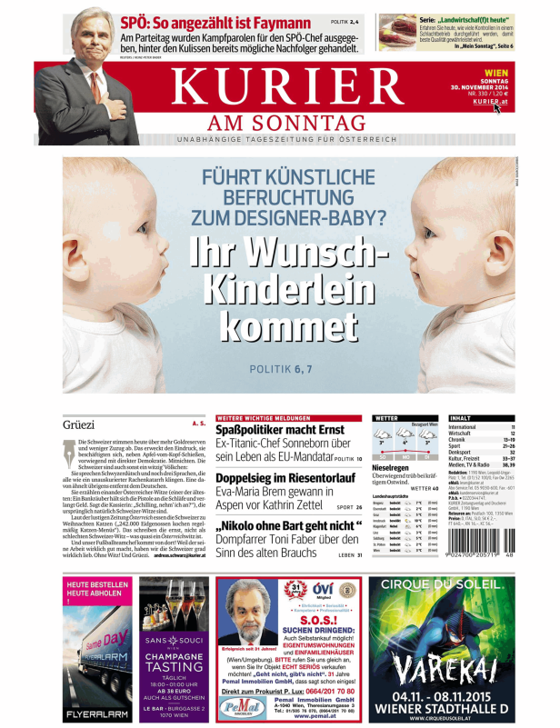 Titelseiten vom 30.11.2014