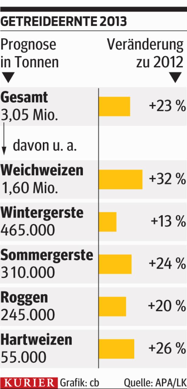 Deutlich bessere Getreideernte als 2012