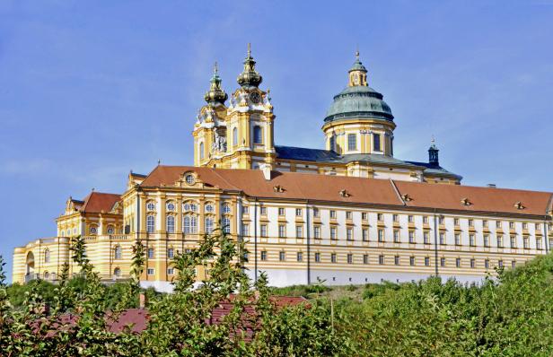 Das Stift Melk, ein barockes Benediktinerkloster in Niederösterreich.
