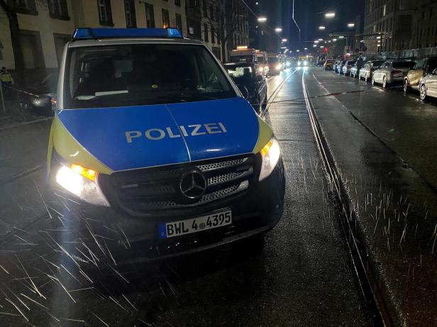 German police at scene at hostage situation at Karlsruhe pharmacy