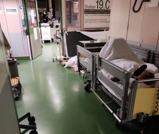 Patienten im Wiener AKH mussten am Gangboden liegen