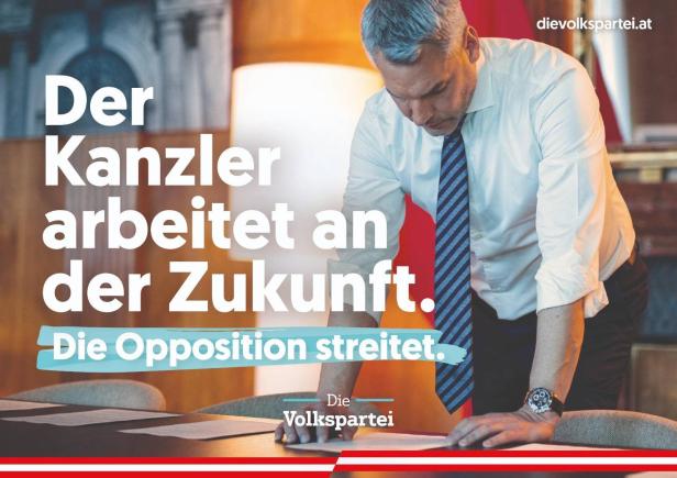 ÖVP plakatiert im Frühjahr den arbeitenden Kanzler