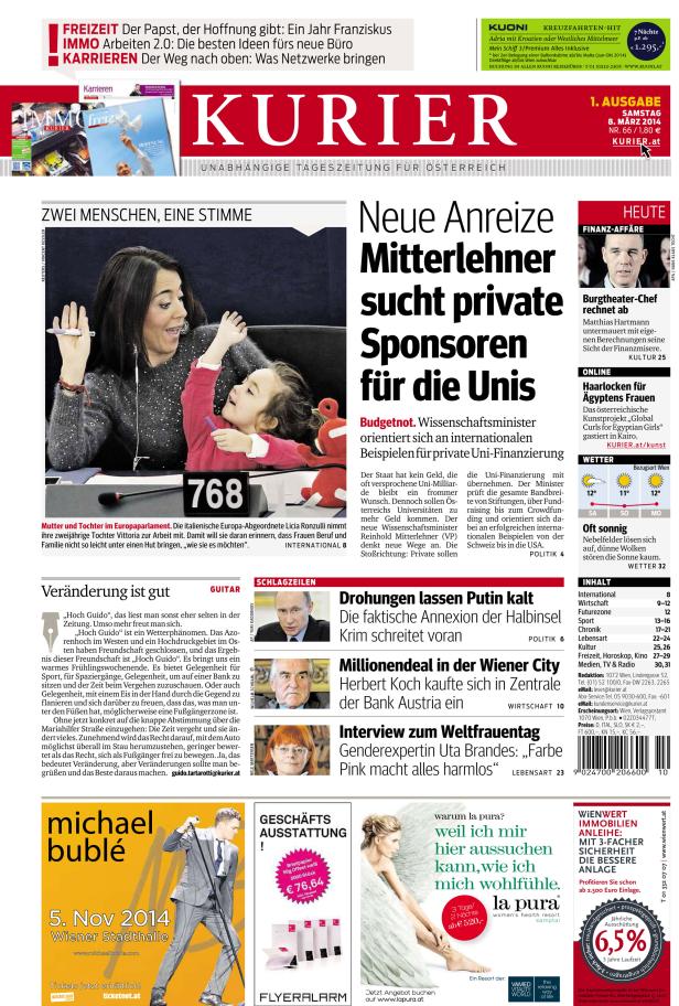 Die italienische Europa-Abgeordnete Licia Ronzulli mit ihrer Tochter im Europaparlament.